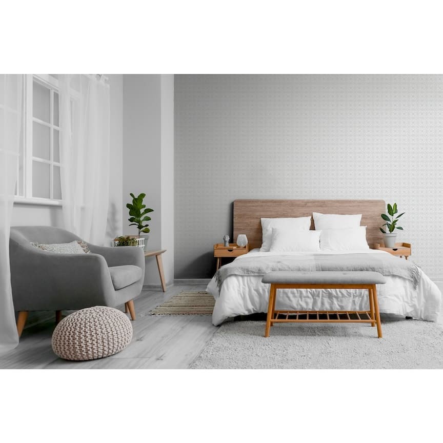  - Arthouse Moorish Mosaic Light Grey and Silver Wallpaper - 100112AH - Decor Warehouse