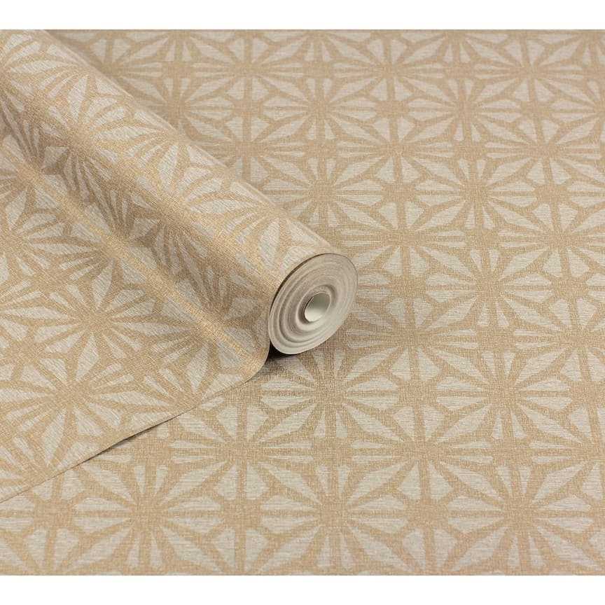  - Arthouse Moorish Mosaic Taupe and Gold Wallpaper - 100110AH - Decor Warehouse