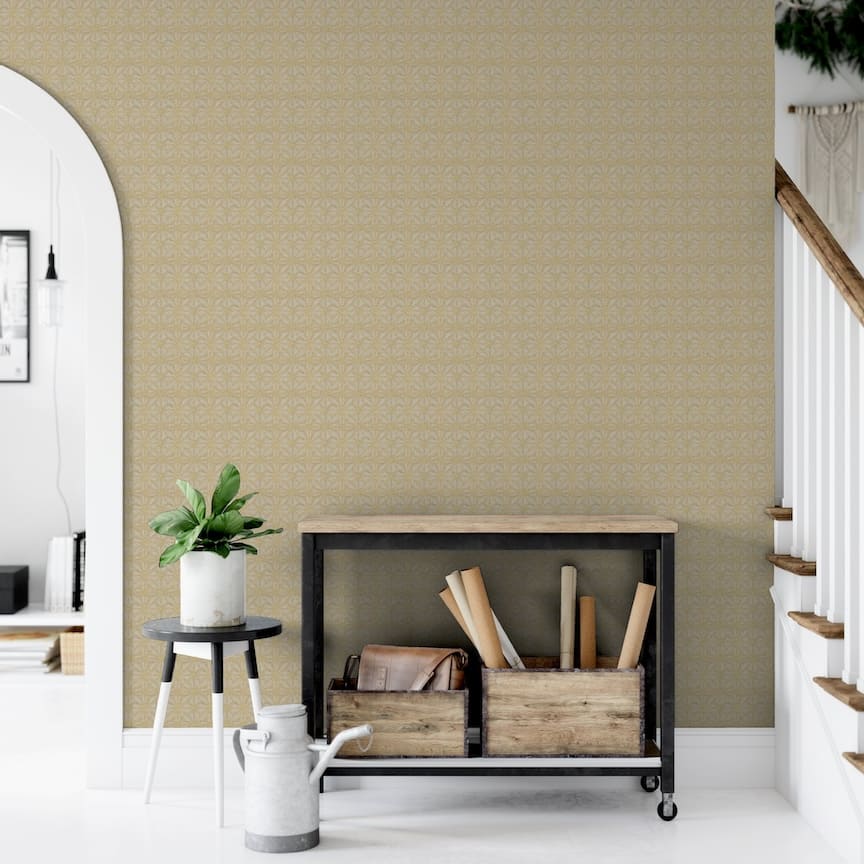  - Arthouse Moorish Mosaic Taupe and Gold Wallpaper - 100110AH - Decor Warehouse