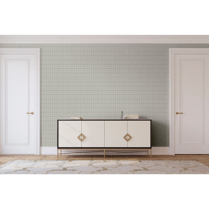  - Arthouse Moorish Mosaic Warm Grey/Silver Wallpaper - 100108AH - Decor Warehouse