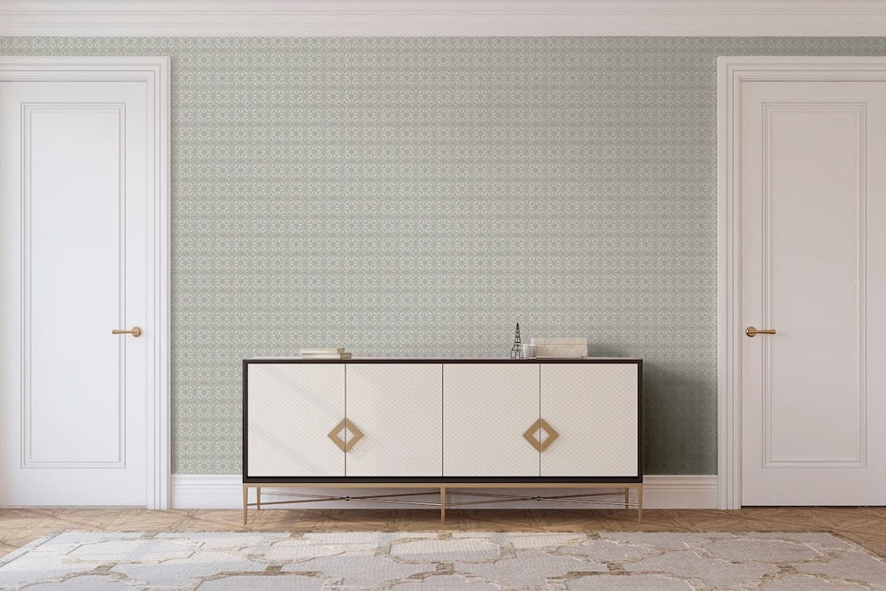 Arthouse Moorish Mosaic Warm Grey/Silver Wallpaper - 100108AH