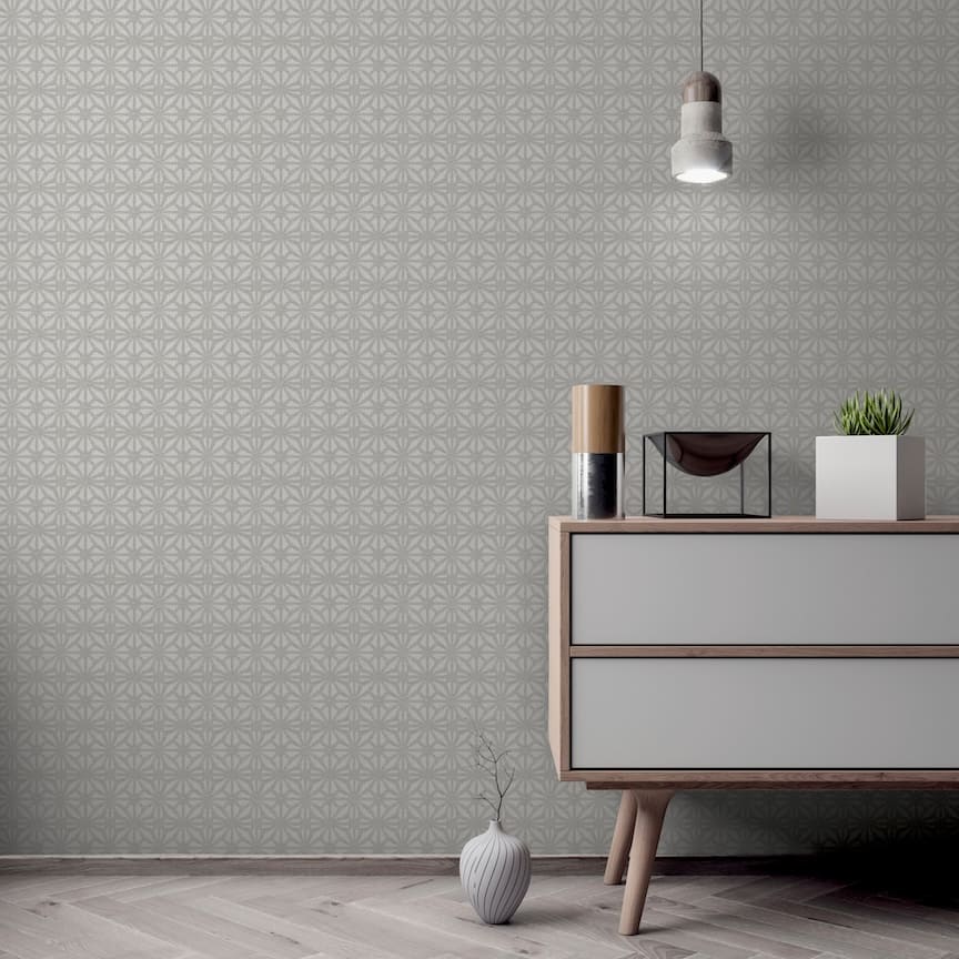  - Arthouse Moorish Mosaic Warm Grey/Silver Wallpaper - 100108AH - Decor Warehouse