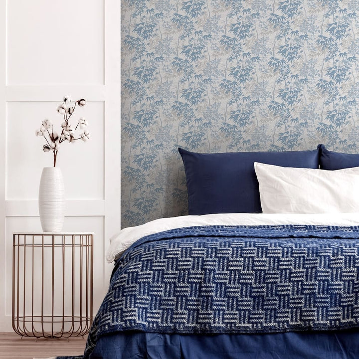 Arthouse Orient Tree Chalk Blue Grey Wallpaper - 924407
