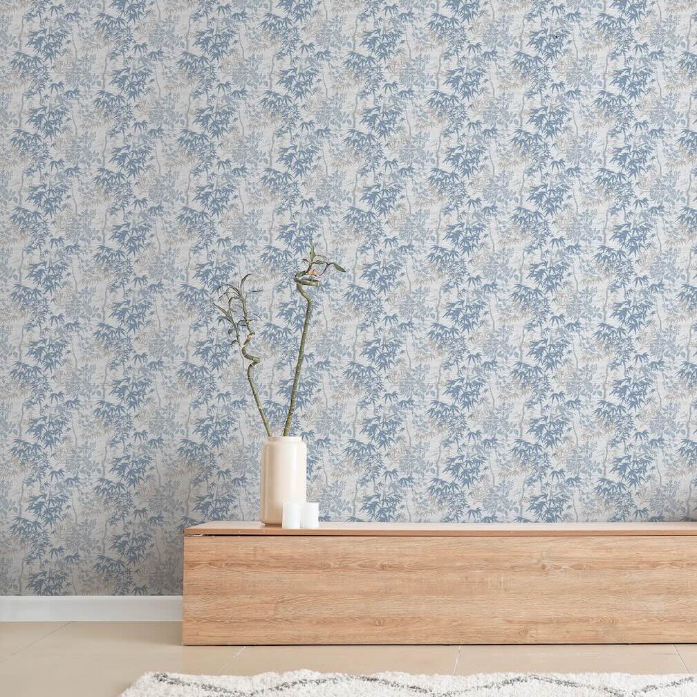 Arthouse Orient Tree Chalk Blue Grey Wallpaper - 924407