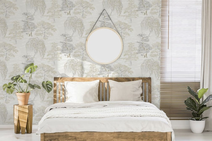 Arthouse Oriental Garden Natural Wallpaper - 909605