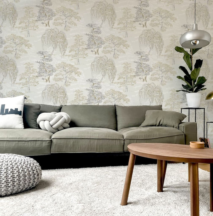 Arthouse Oriental Garden Natural Wallpaper - 909605