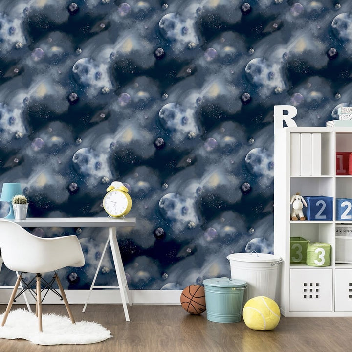  - Arthouse Out of this world Navy Wallpaper - 251903 - Decor Warehouse