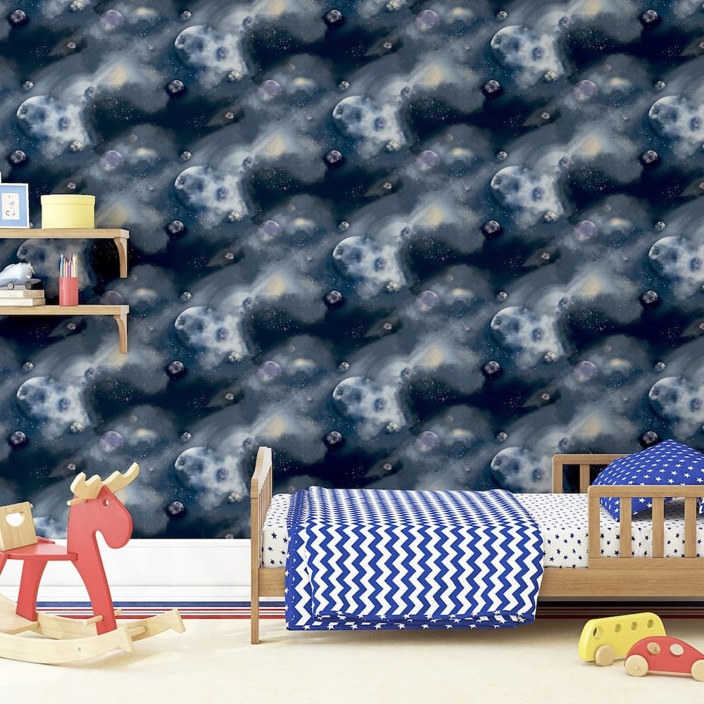  - Arthouse Out of this world Navy Wallpaper - 251903 - Decor Warehouse