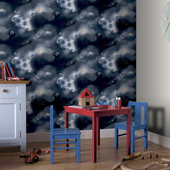  - Arthouse Out of this world Navy Wallpaper - 251903 - Decor Warehouse