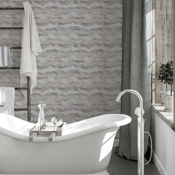 921605 - Arthouse - Arthouse Painted Canvas Grey Wallpaper - Decor Warehouse