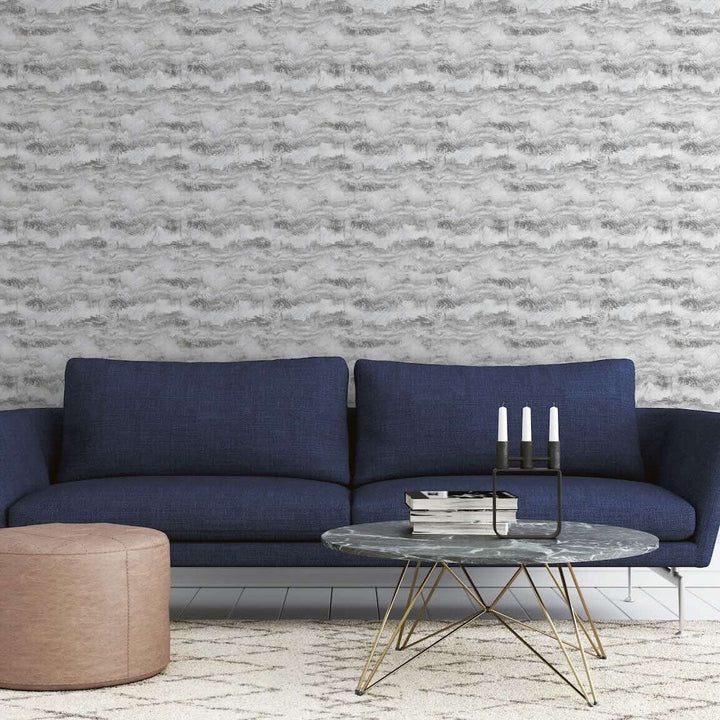 921605 - Arthouse - Arthouse Painted Canvas Grey Wallpaper - Decor Warehouse