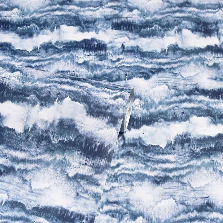 921606 - Arthouse - Arthouse Painted Canvas Navy Wallpaper - Decor Warehouse