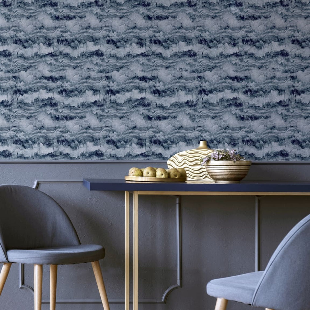 921606 - Arthouse - Arthouse Painted Canvas Navy Wallpaper - Decor Warehouse
