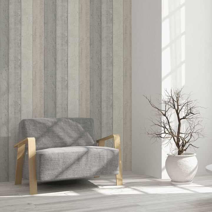  - Arthouse Painted Wood Pink and Grey Wallpaper - 902809 - Decor Warehouse