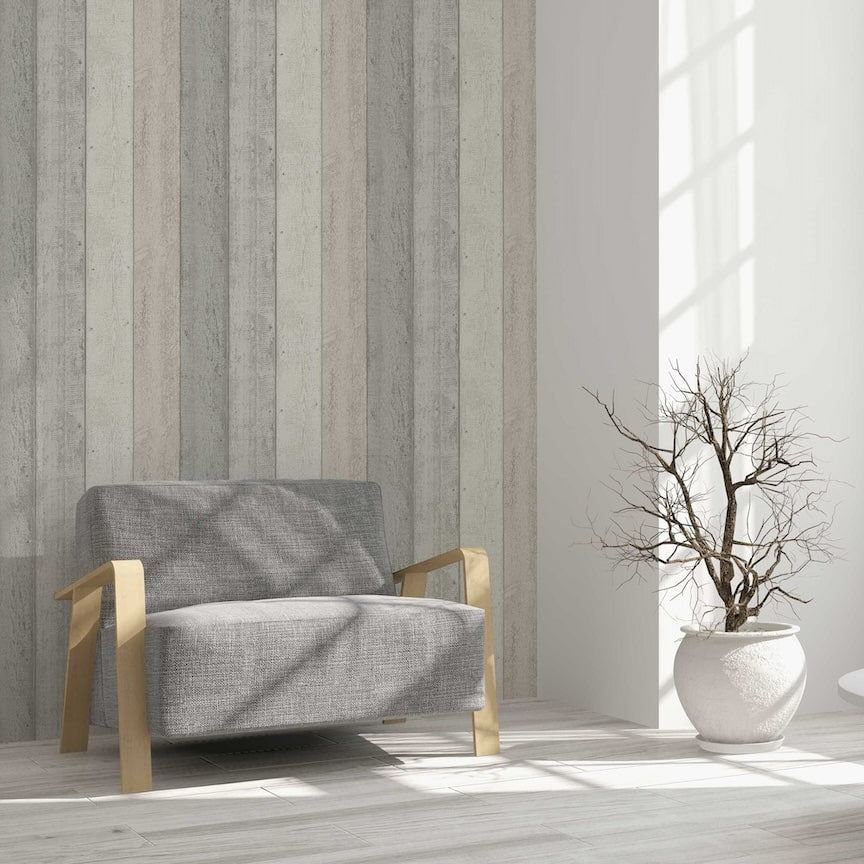  - Arthouse Painted Wood Pink and Grey Wallpaper - 902809 - Decor Warehouse