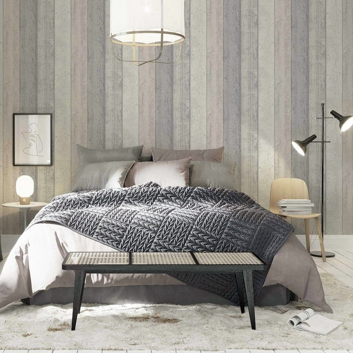  - Arthouse Painted Wood Pink and Grey Wallpaper - 902809 - Decor Warehouse