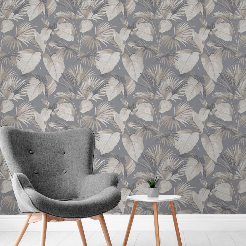  - Arthouse Palm Grove Grey Wallpaper - 298606 - Decor Warehouse