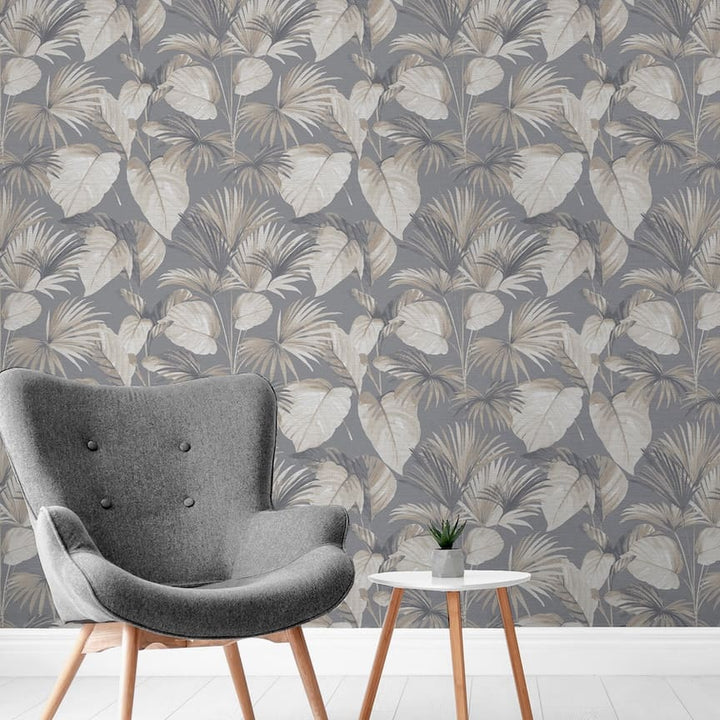  - Arthouse Palm Grove Grey Wallpaper - 298606 - Decor Warehouse