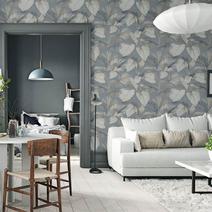  - Arthouse Palm Grove Grey Wallpaper - 298606 - Decor Warehouse