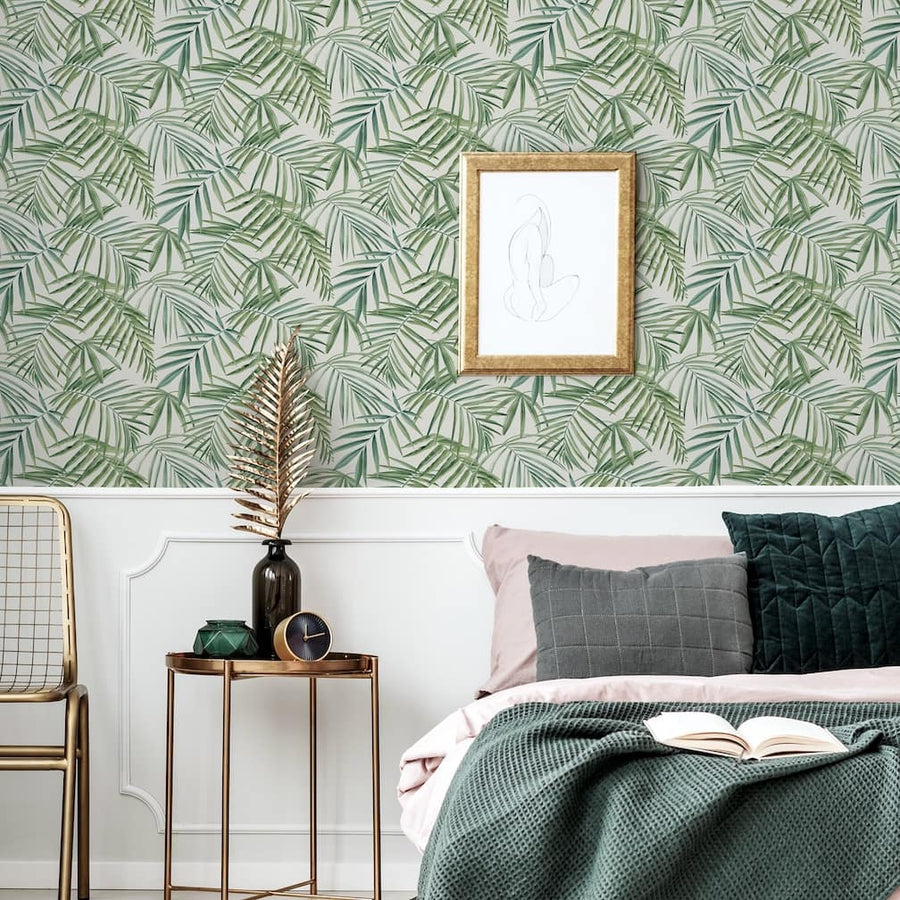 923909 - Arthouse - Arthouse Palm Leaves Green Wallpaper - Decor Warehouse