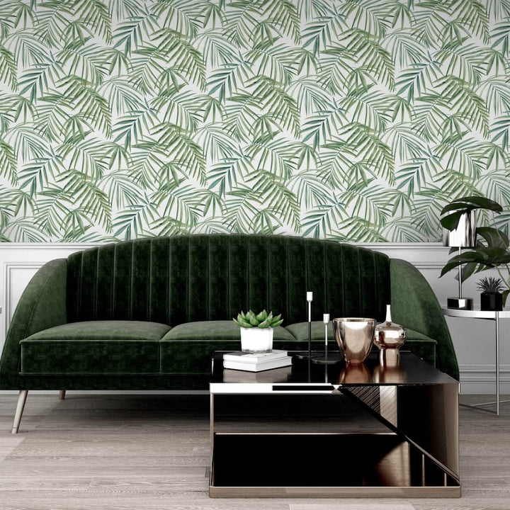 923909 - Arthouse - Arthouse Palm Leaves Green Wallpaper - Decor Warehouse