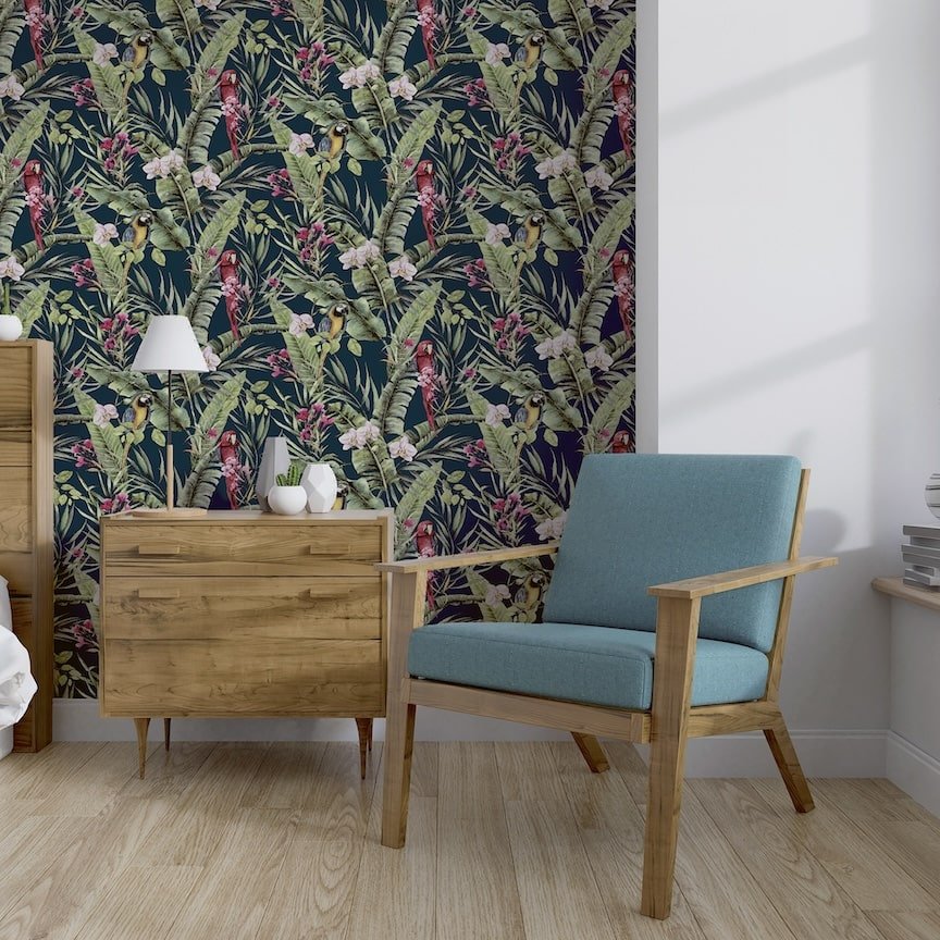 Arthouse Pretty Polly Navy Multi Wallpaper - 297106