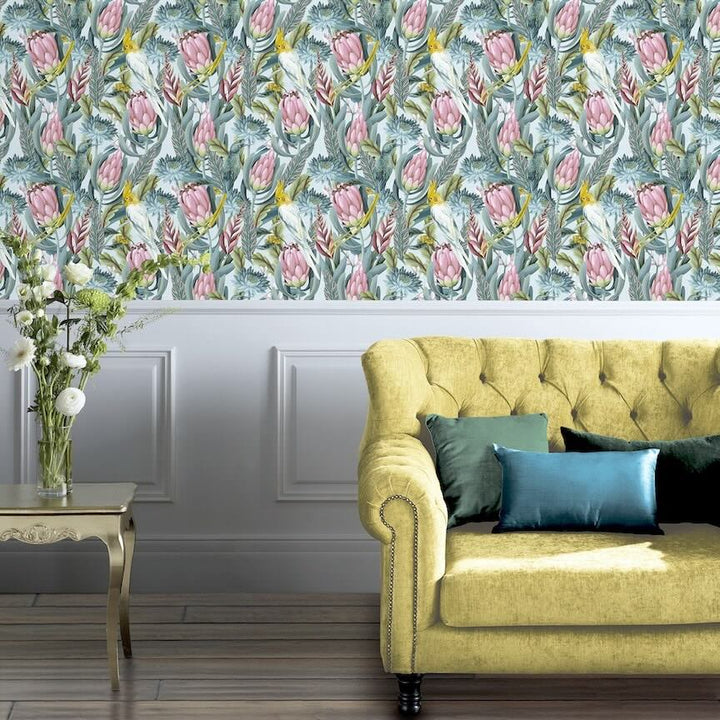  - Arthouse Rainforest Escape Green Pink Wallpaper - 297905 - Decor Warehouse