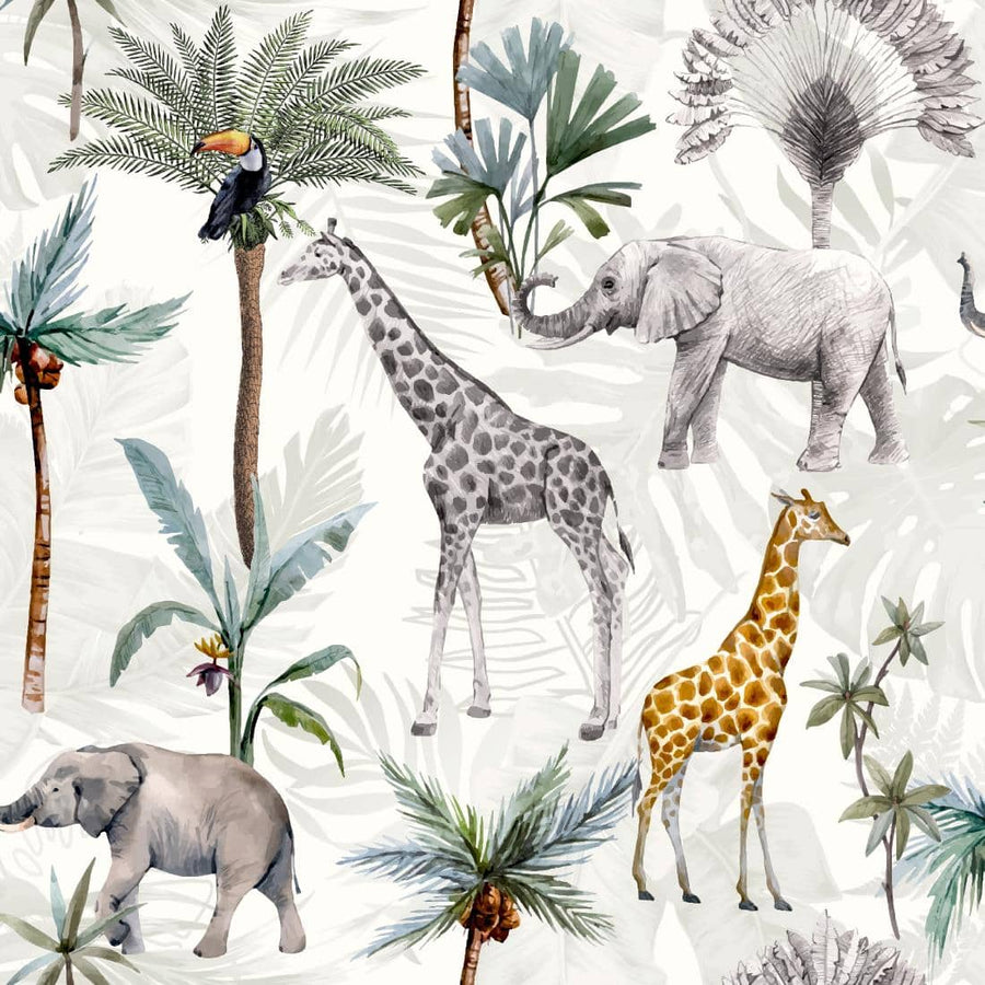 923709 - Arthouse - Arthouse Serengeti Animals Multicoloured Wallpaper - Decor Warehouse