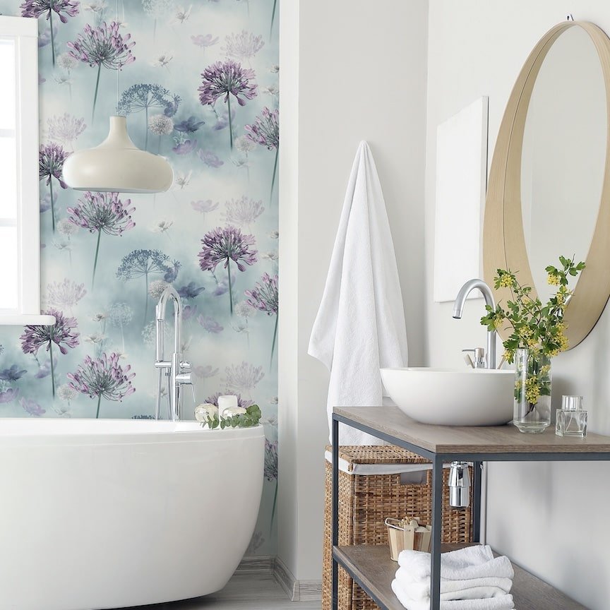  - Arthouse Spring Meadow Duck Egg Wallpaper - 697400 - Decor Warehouse
