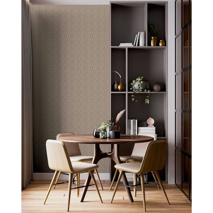  - Arthouse Symmetrical Chic Champagne and Silver Wallpaper - 100116AH - Decor Warehouse