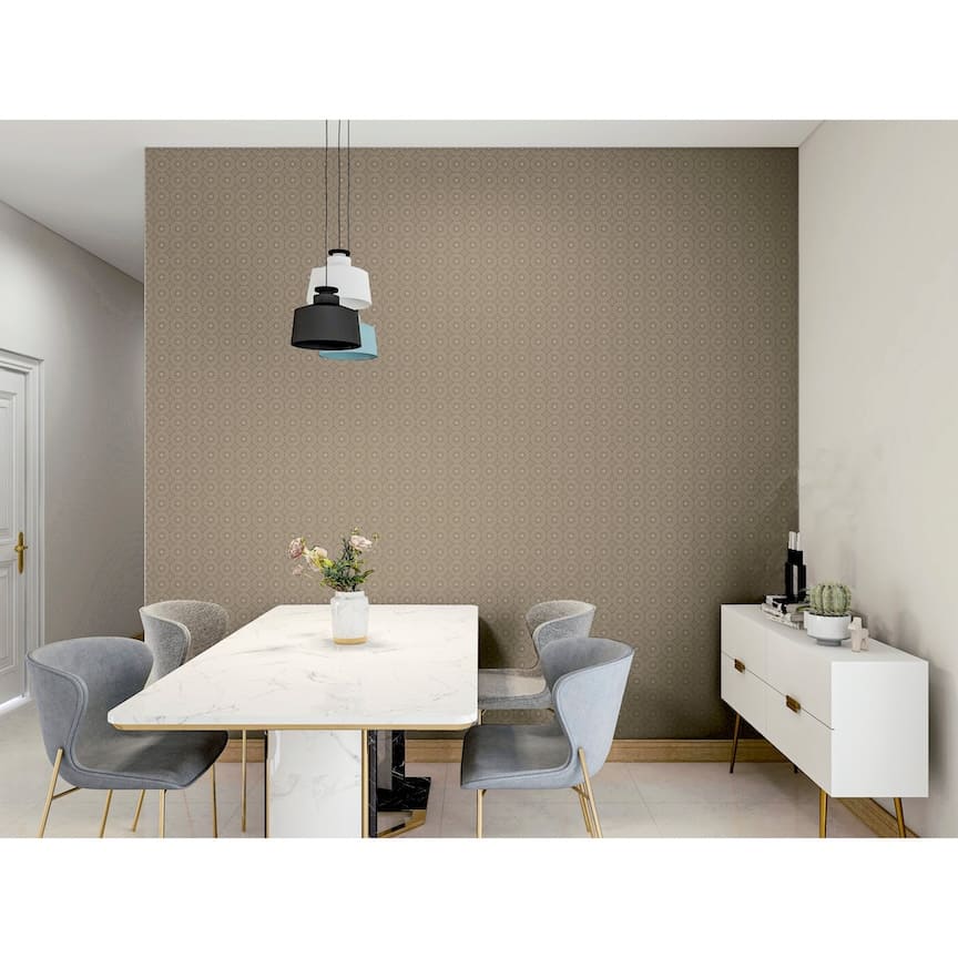  - Arthouse Symmetrical Chic Champagne and Silver Wallpaper - 100116AH - Decor Warehouse