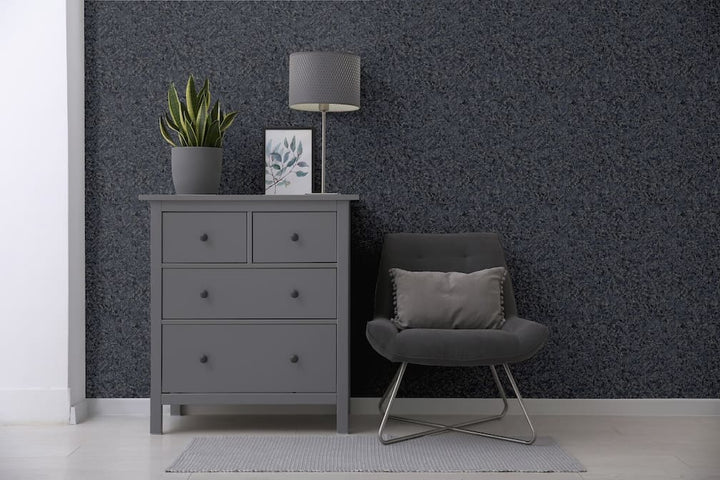 Arthouse Textured Marble Navy / Silver Wallpaper - 100100AH