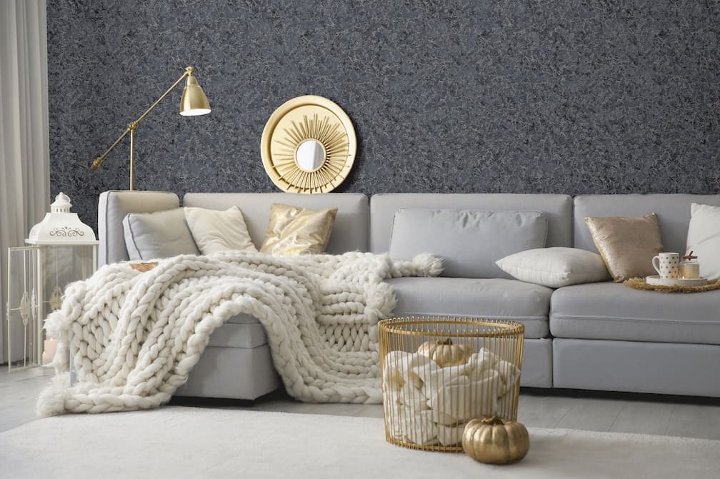 Arthouse Textured Marble Navy / Silver Wallpaper - 100100AH