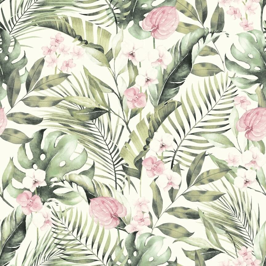 - Arthouse Tropical Floral Pink & Green Wallpaper - 924906 - Decor Warehouse
