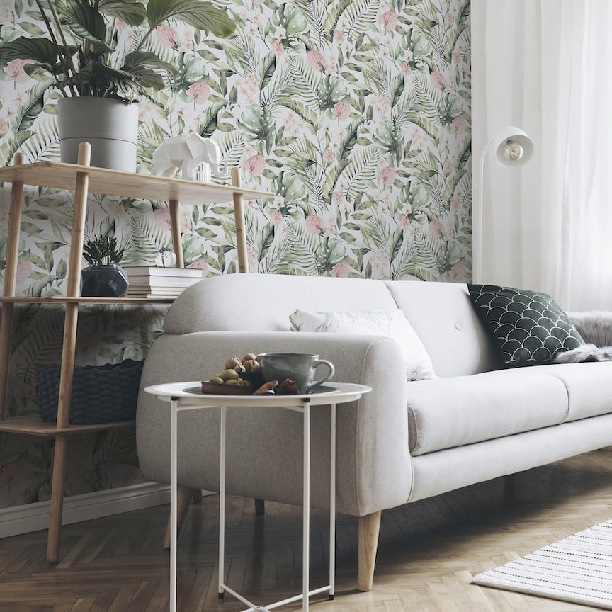  - Arthouse Tropical Floral Pink & Green Wallpaper - 924906 - Decor Warehouse
