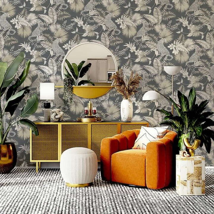  - Arthouse Tropical Leopard Neutral Wallpaper - 909408 - Decor Warehouse