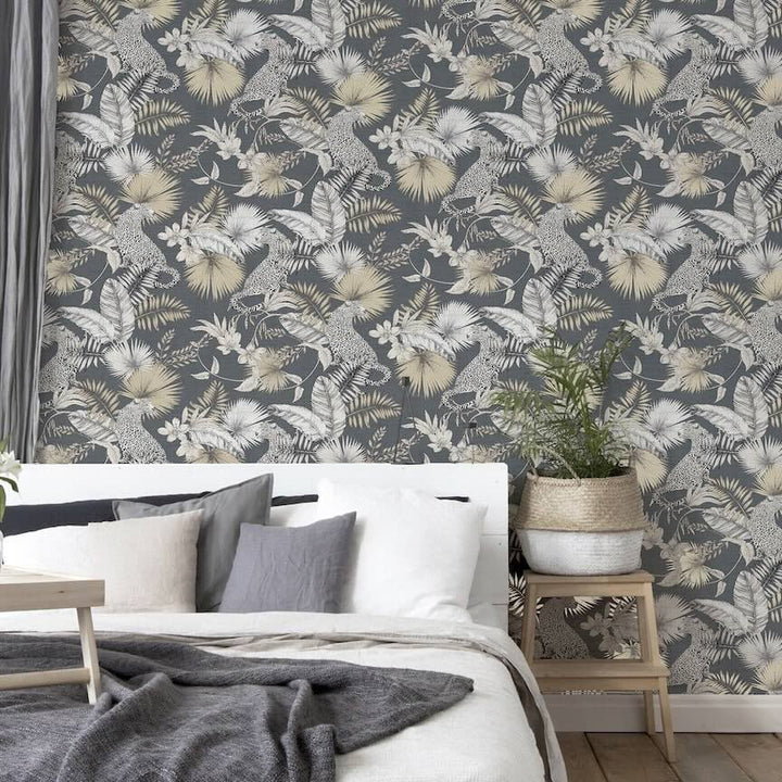  - Arthouse Tropical Leopard Neutral Wallpaper - 909408 - Decor Warehouse