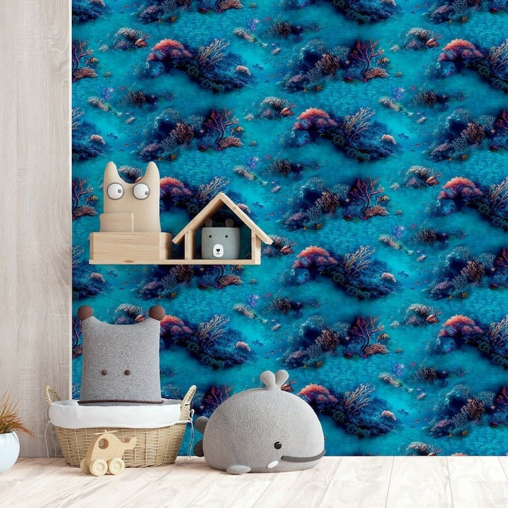  - Arthouse Under The Sea Blue Wallpaper - 923808 - Decor Warehouse