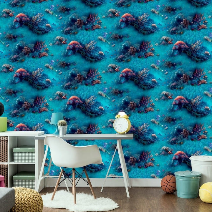  - Arthouse Under The Sea Blue Wallpaper - 923808 - Decor Warehouse