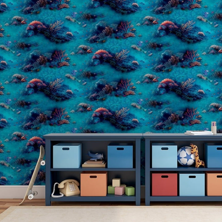  - Arthouse Under The Sea Blue Wallpaper - 923808 - Decor Warehouse
