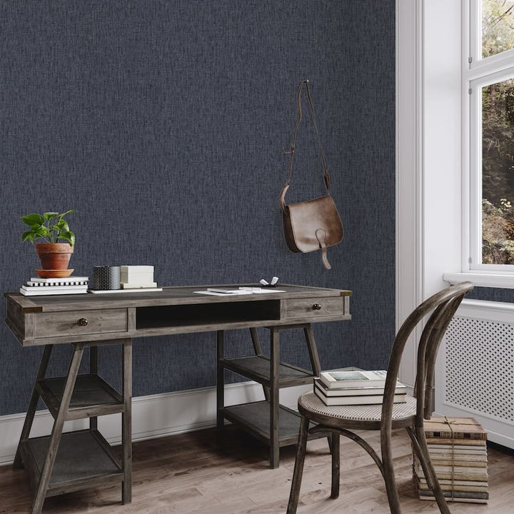 100121AH - Arthouse - Arthouse Urban Weave Navy Wallpaper - Decor Warehouse