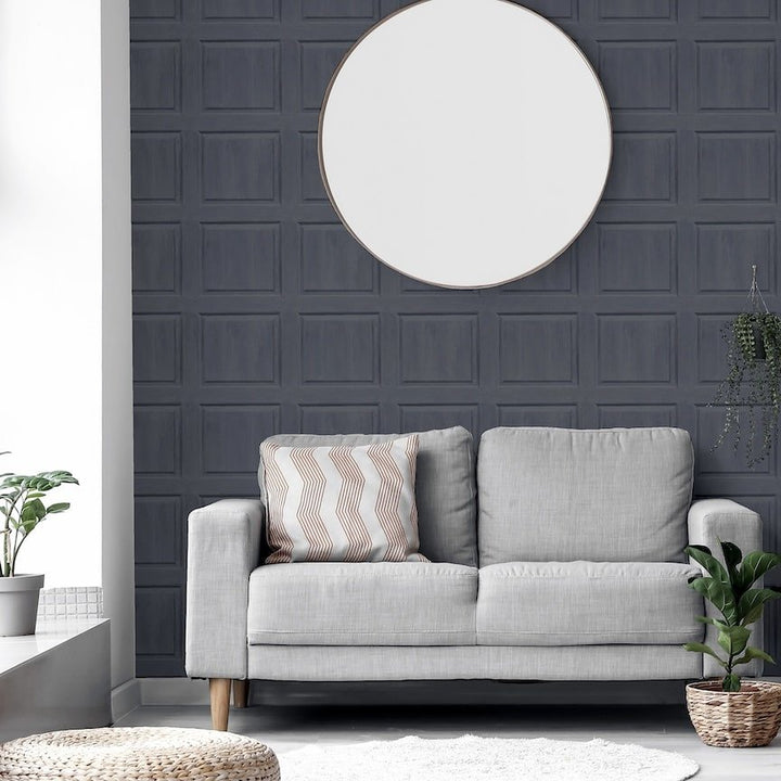  - Arthouse Washed Panel Charcoal Wallpaper - 909600 - Decor Warehouse