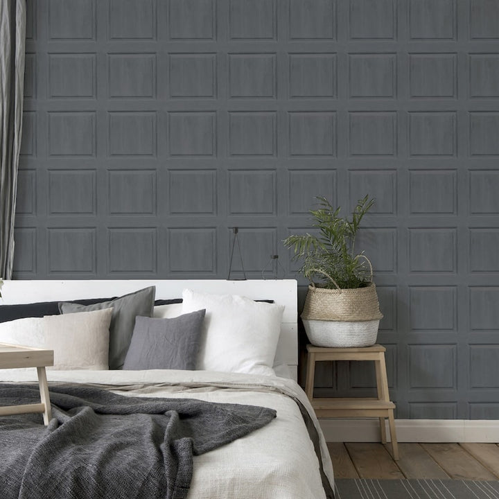  - Arthouse Washed Panel Charcoal Wallpaper - 909600 - Decor Warehouse