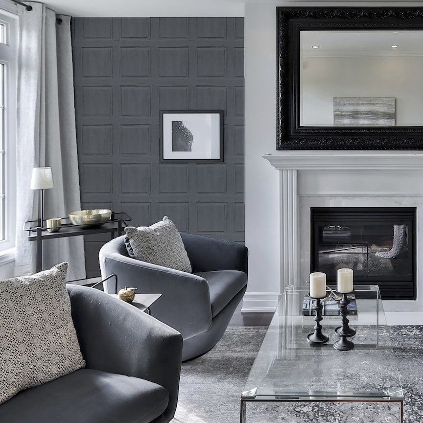  - Arthouse Washed Panel Charcoal Wallpaper - 909600 - Decor Warehouse