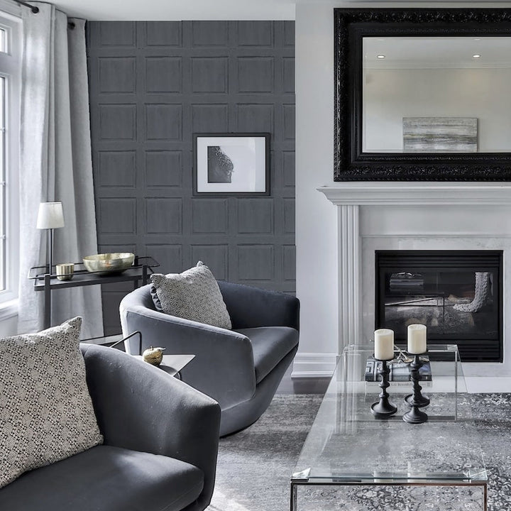  - Arthouse Washed Panel Charcoal Wallpaper - 909600 - Decor Warehouse