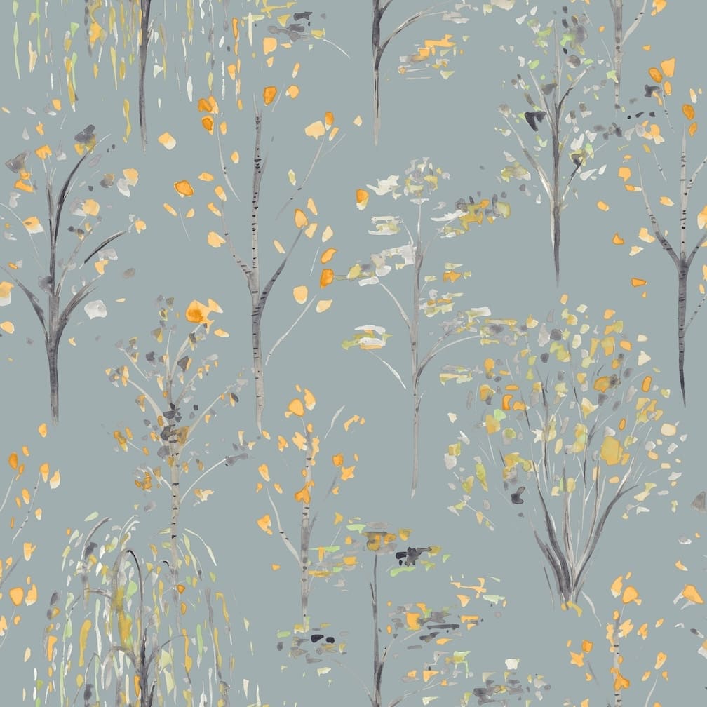 Arthouse Watercolour Tree Grey/Ochre Wallpaper - 909503