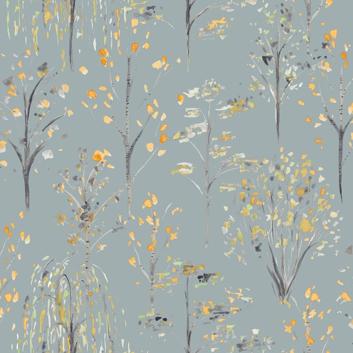 Arthouse Watercolour Tree Grey/Ochre Wallpaper - 909503