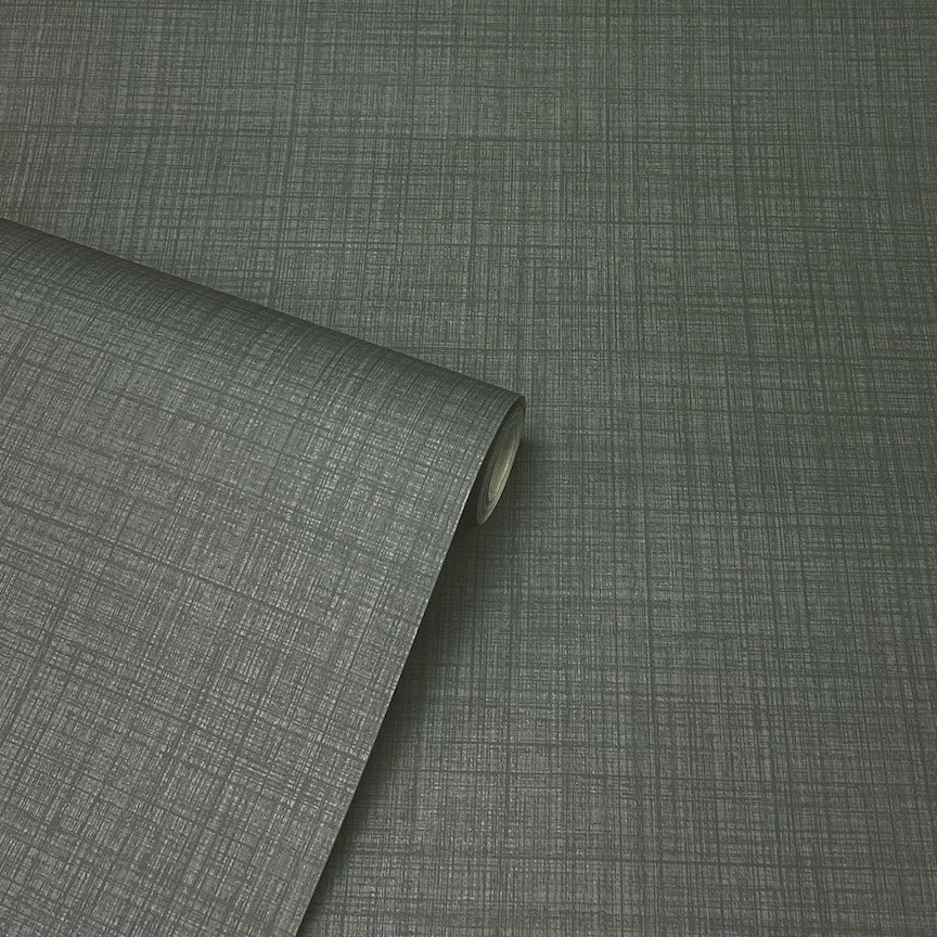  - Arthouse Weave Texture Dark Grey Wallpaper - 946006 - Decor Warehouse