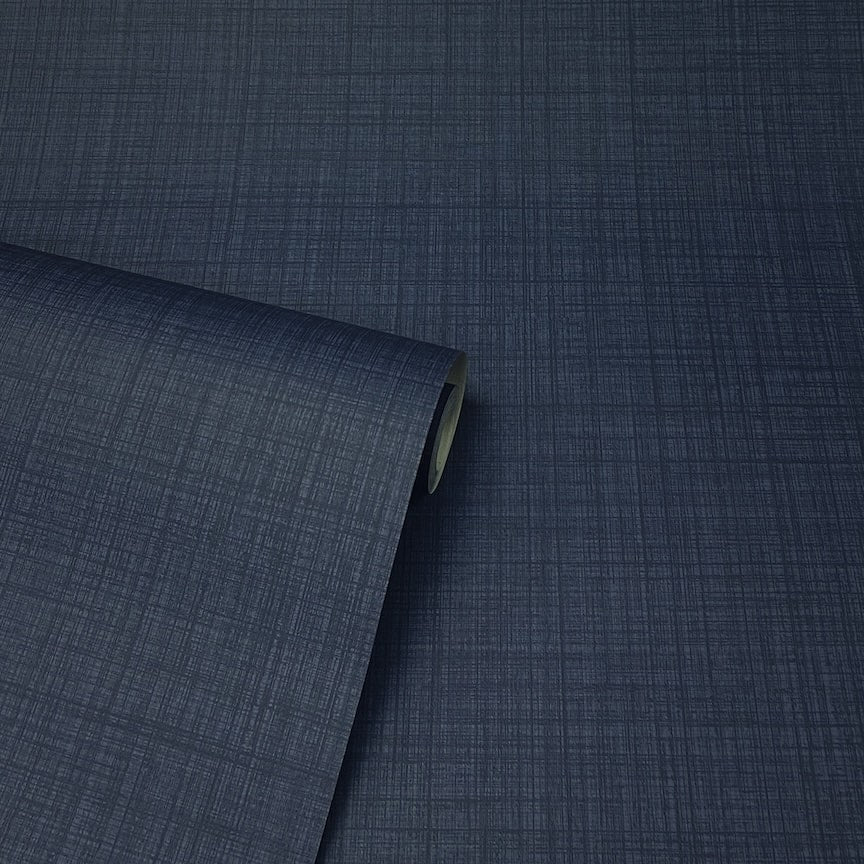  - Arthouse Weave Texture Navy Wallpaper - 946002 - Decor Warehouse