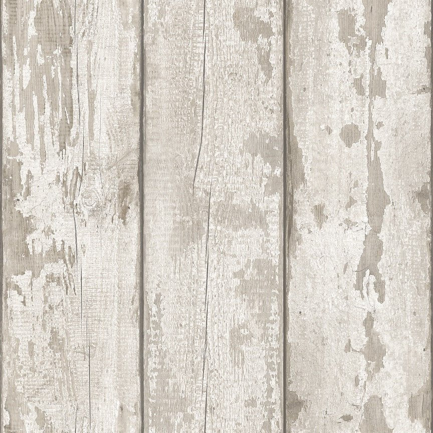  - Arthouse White Washed Wood Wallpaper - 694700 - Decor Warehouse